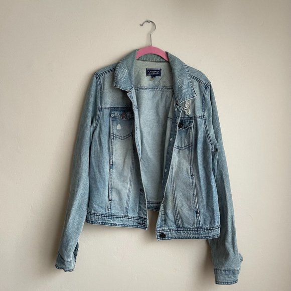 Alice - Cropped Distressed Denim Jacket - Mid Blue | Manière De Voir